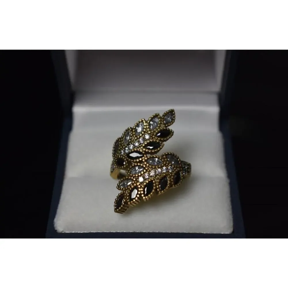 925 Sterling Silver with Gilding Alpanite & CZ Ring Size 9